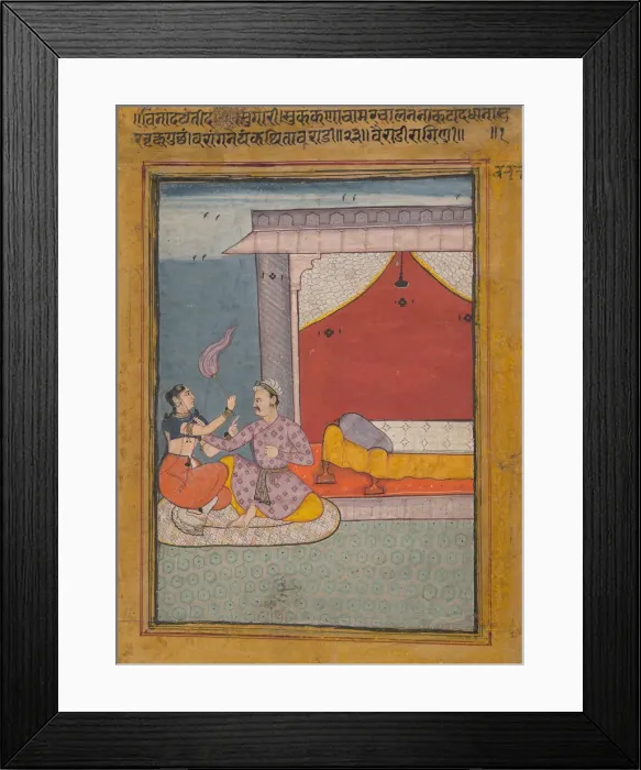 Framed Print : Bairadi Ragini: Folio from a ragamala series (Garland of Musical Modes), ca. 1605-6 Framed Print : Bairadi Ragini: Folio from a ragamala series (Garland of Musical Modes), ca. 1605-6