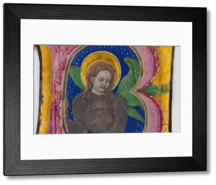 Framed Print : Manuscript Leaf Cutting from a Choir Book with an Illuminated Initial B... 2nd half Framed Print : Manuscript Leaf Cutting from a Choir Book with an Illuminated Initial B... 2nd half