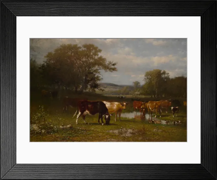 Framed Print : From Shifting Shade, 1887. Creator: James McDougal Hart Framed Print : From Shifting Shade, 1887. Creator: James McDougal Hart