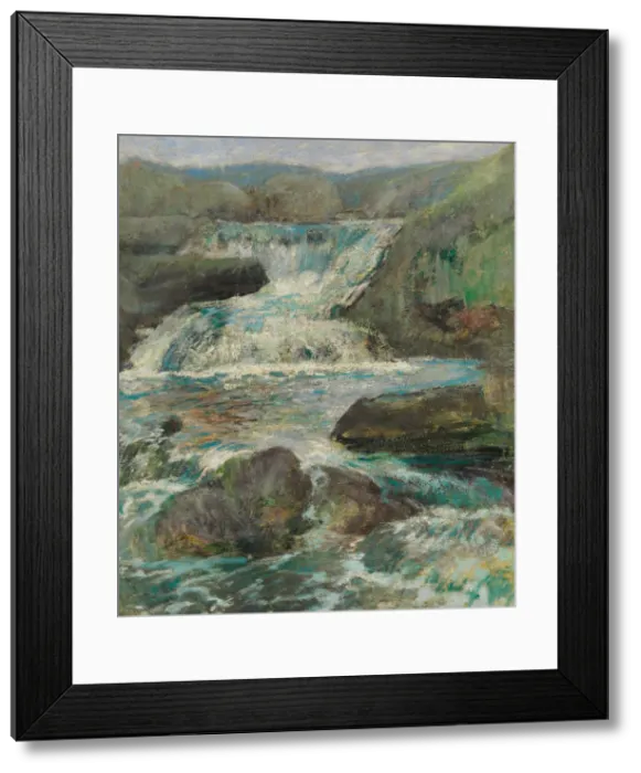 Framed Print : Horseneck Falls, ca. 1889-1900. Creator: John Henry Twachtman Framed Print : Horseneck Falls, ca. 1889-1900. Creator: John Henry Twachtman