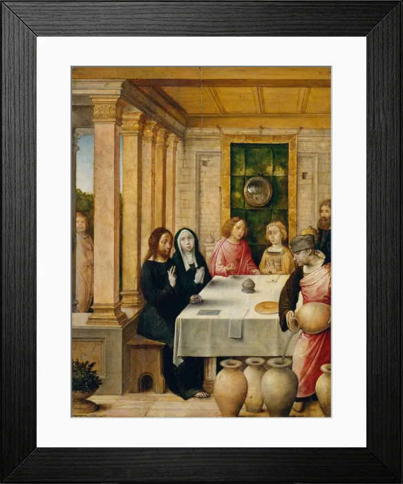 Framed Print : The Marriage Feast at Cana, ca. 1500-1504. Creator: Juan de Flandes, the Elder Framed Print : The Marriage Feast at Cana, ca. 1500-1504. Creator: Juan de Flandes, the Elder