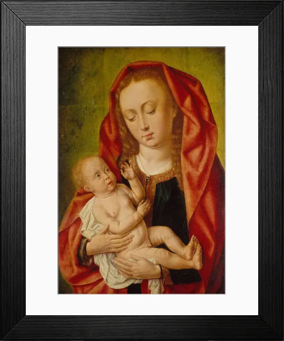 Framed Print : Virgin and Child with a Dragonfly, ca. 1500. Creator: Master of Saint Gilles