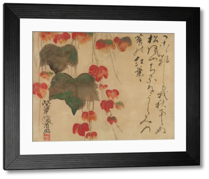 Framed Print : Autumn Ivy, after 1732. Creator: Ogata Kenzan Framed Print : Autumn Ivy, after 1732. Creator: Ogata Kenzan
