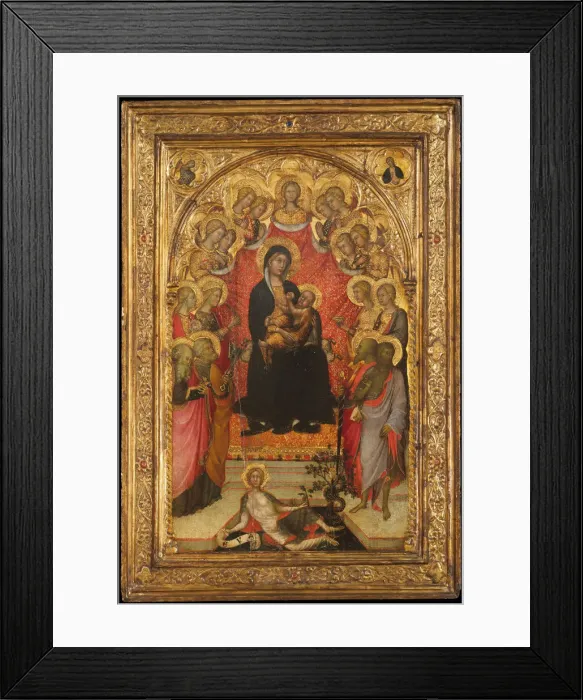 Framed Print : Madonna and Child Enthroned with Saint John the Evangelist, Saint Peter, Saint Agnes Framed Print : Madonna and Child Enthroned with Saint John the Evangelist, Saint Peter, Saint Agnes