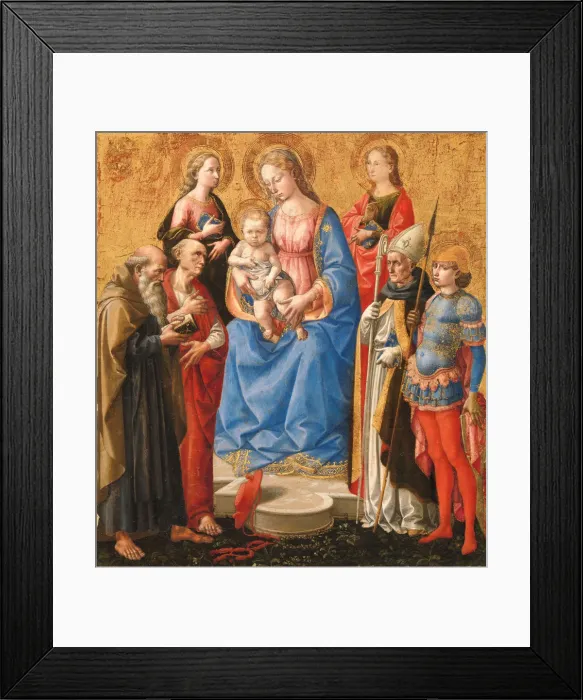 Framed Print : Madonna and Child with Six Saints, late 1440s. Creator: Pesello Peselli Framed Print : Madonna and Child with Six Saints, late 1440s. Creator: Pesello Peselli