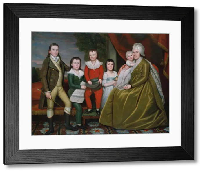 Framed Print : Mrs. Noah Smith and Her Children, 1798. Creator: Ralph Earl Framed Print : Mrs. Noah Smith and Her Children, 1798. Creator: Ralph Earl
