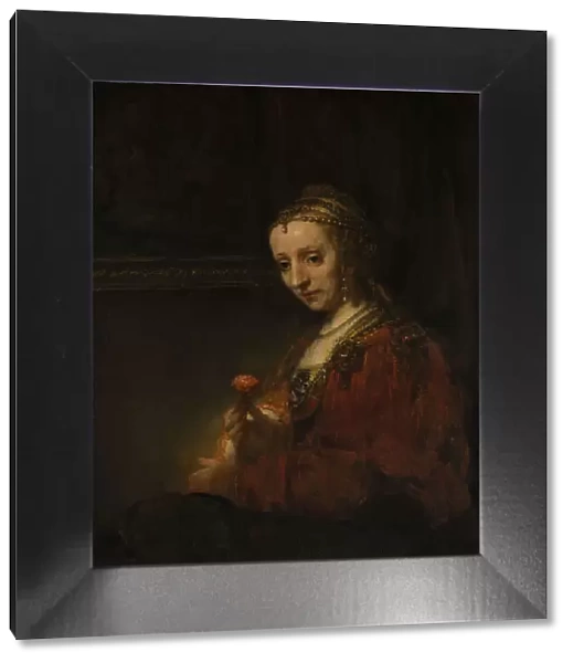 Woman with a Pink, early 1660s. Creator: Rembrandt Harmensz van Rijn