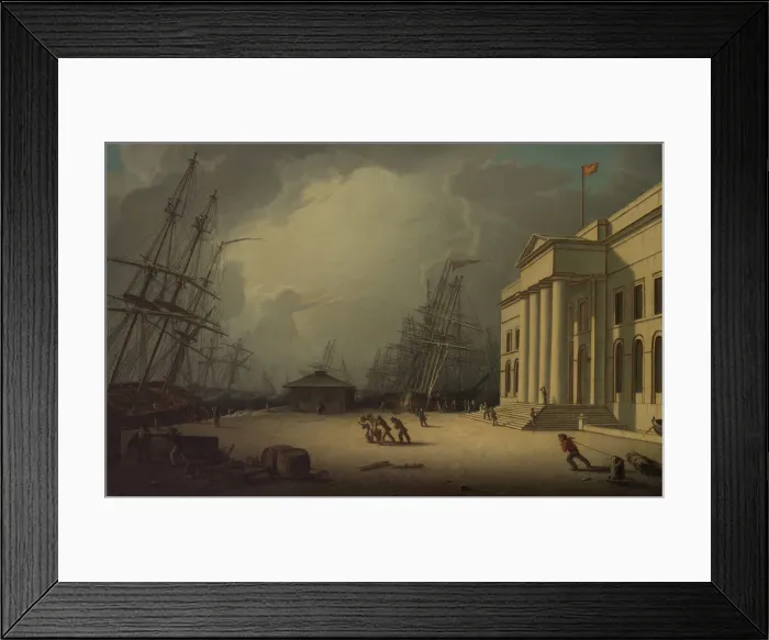 Framed Print : The Custom House at Greenock, Scotland, 1828. Creator: Robert Salmon Framed Print : The Custom House at Greenock, Scotland, 1828. Creator: Robert Salmon