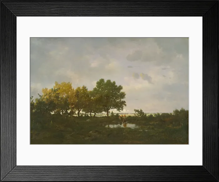 Framed Print : The Pond (La Mare), 1855. Creator: Theodore Rousseau Framed Print : The Pond (La Mare), 1855. Creator: Theodore Rousseau
