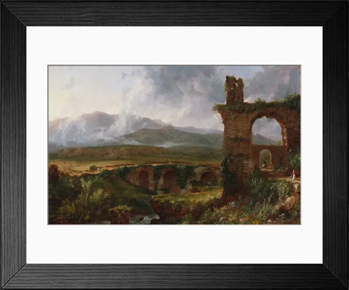Framed Print : A View near Tivoli (Morning), 1832. Creator: Thomas Cole Framed Print : A View near Tivoli (Morning), 1832. Creator: Thomas Cole