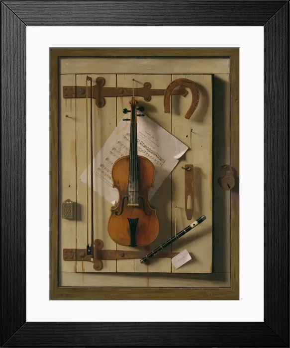 Framed Print : Still Life-Violin and Music, 1888. Creator: William Michael Harnett Framed Print : Still Life-Violin and Music, 1888. Creator: William Michael Harnett