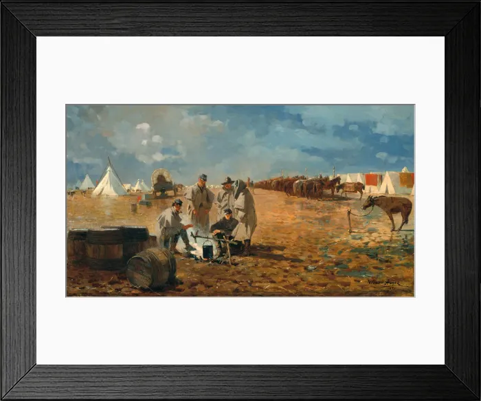 Framed Print : Rainy Day in Camp, 1871. Creator: Winslow Homer Framed Print : Rainy Day in Camp, 1871. Creator: Winslow Homer