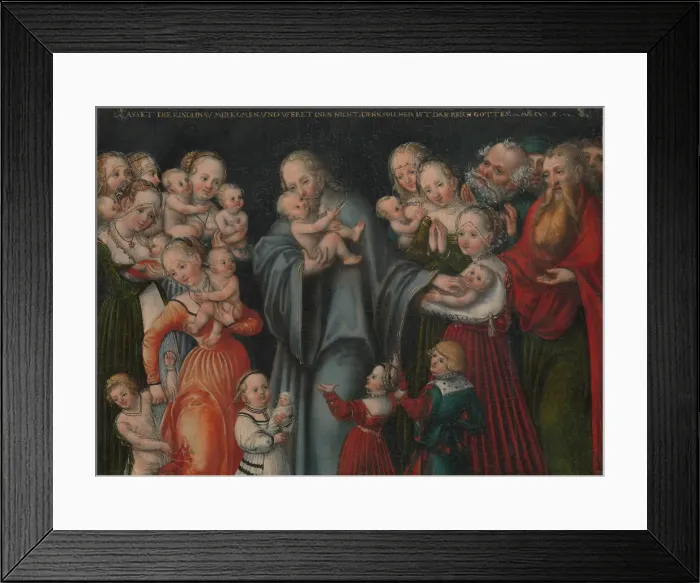 Framed Print : Christ Blessing the Children, ca. 1545-50. Creator: Lucas Cranach the Younger Framed Print : Christ Blessing the Children, ca. 1545-50. Creator: Lucas Cranach the Younger