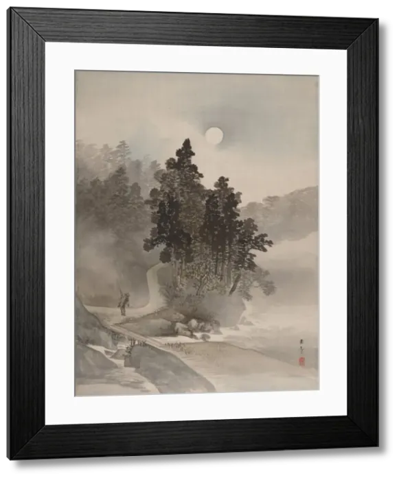 Framed Print : Traveling by Moonlight, 1800. Creator: Gyokusho Kawabata Framed Print : Traveling by Moonlight, 1800. Creator: Gyokusho Kawabata