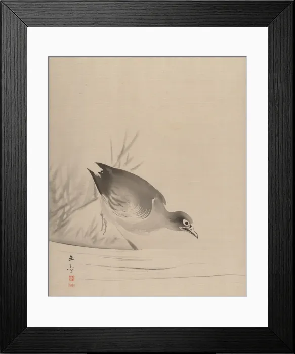 Framed Print : Bird at the Waters Edge, 1887-92. Creator: Gyokusho Kawabata Framed Print : Bird at the Waters Edge, 1887-92. Creator: Gyokusho Kawabata