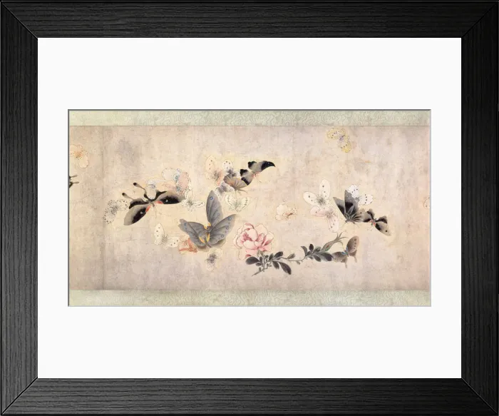 Framed Print : Flowers and Butterflies. Creator: Ma Quan Framed Print : Flowers and Butterflies. Creator: Ma Quan