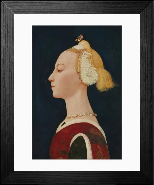 Framed Print : Portrait of a Woman, probably 1450s. Creator: Master of the Castello Nativity Framed Print : Portrait of a Woman, probably 1450s. Creator: Master of the Castello Nativity