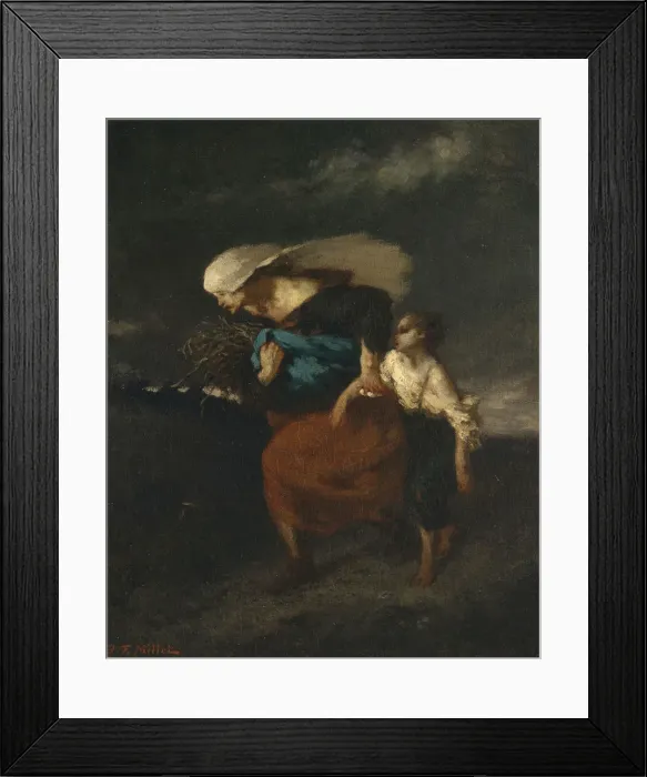 Framed Print : Retreat from the Storm, ca. 1846. Creator: Jean Francois Millet Framed Print : Retreat from the Storm, ca. 1846. Creator: Jean Francois Millet