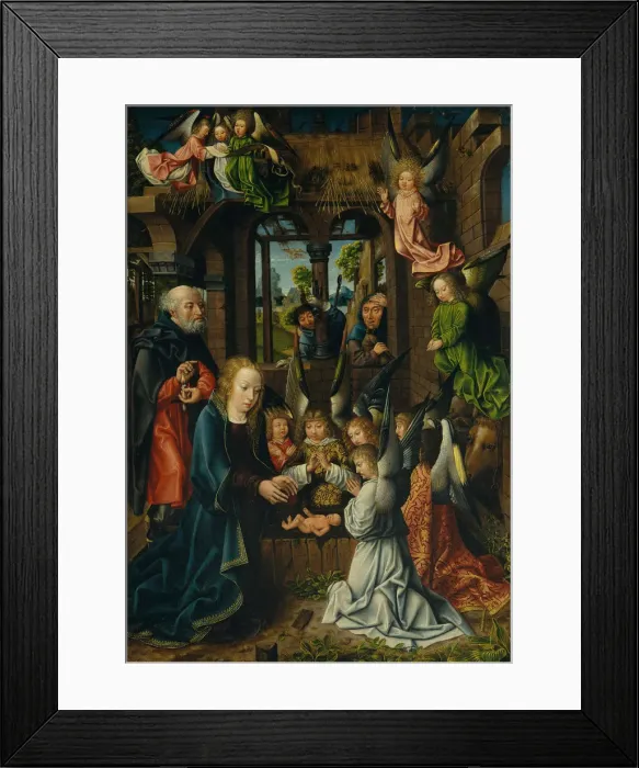 Framed Print : The Adoration of the Christ Child, possibly 1496-1502. Creator: Unknown Framed Print : The Adoration of the Christ Child, possibly 1496-1502. Creator: Unknown