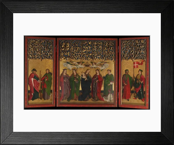 Framed Print : The Burg Weiler Altar Triptych (Altarpiece with the Virgin and Child and Saints), ca Framed Print : The Burg Weiler Altar Triptych (Altarpiece with the Virgin and Child and Saints), ca