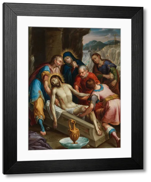 Framed Print : The Entombment of Christ, ca. 1702. Creator: Juan Rodriguez Juarez Framed Print : The Entombment of Christ, ca. 1702. Creator: Juan Rodriguez Juarez