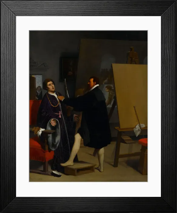 Framed Print : Aretino in the Studio of Tintoretto, 1848. Creator: Jean-Auguste-Dominique Ingres