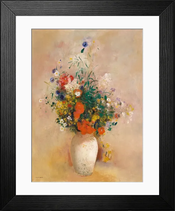 Framed Print : Vase of Flowers (Pink Background), ca. 1906. Creator: Odilon Redon Framed Print : Vase of Flowers (Pink Background), ca. 1906. Creator: Odilon Redon