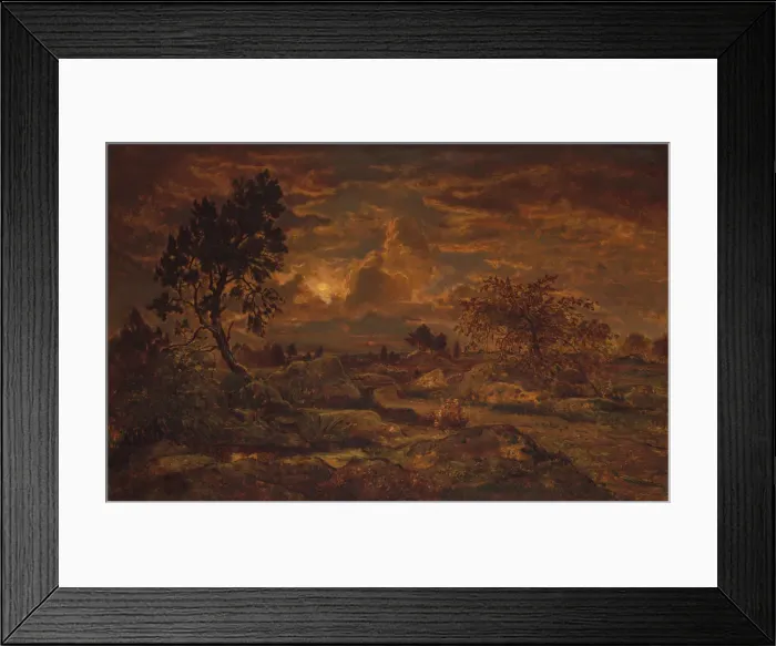 Framed Print : Sunset near Arbonne, ca. 1860-65. Creator: Theodore Rousseau Framed Print : Sunset near Arbonne, ca. 1860-65. Creator: Theodore Rousseau