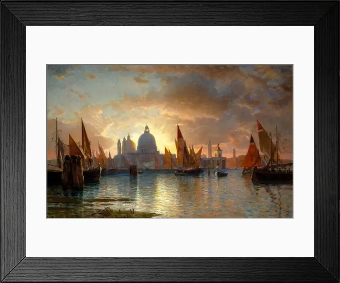 Framed Print : Santa Maria della Salute, Sunset, 1870-85. Creator: William Stanley Haseltine Framed Print : Santa Maria della Salute, Sunset, 1870-85. Creator: William Stanley Haseltine