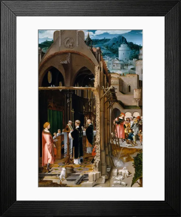 Framed Print : A Sermon on Charity (possibly the Conversion of Saint Anthony). Creator: Netherlandish Framed Print : A Sermon on Charity (possibly the Conversion of Saint Anthony). Creator: Netherlandish