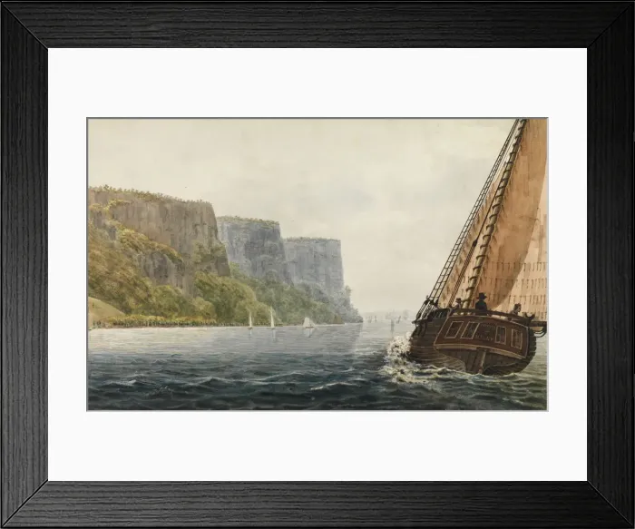 Framed Print : The Packet Mohawk of Albany Passing the Palisades, 1811-ca. 1813. Creator Framed Print : The Packet Mohawk of Albany Passing the Palisades, 1811-ca. 1813. Creator