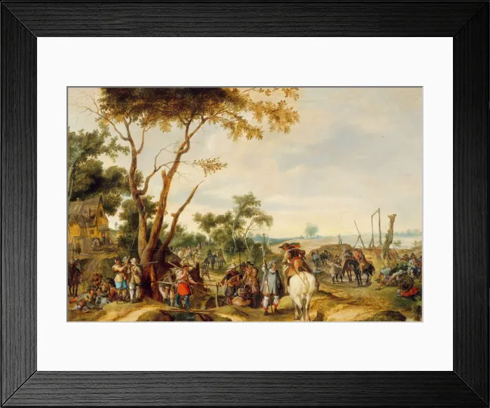 Framed Print : Soldiers Bivouacking. Creator: Pieter Snayers Framed Print : Soldiers Bivouacking. Creator: Pieter Snayers