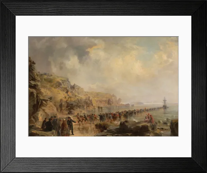 Framed Print : Landing the Shore End of the Atlantic Cable, 1866. Creator: Robert Charles Dudley Framed Print : Landing the Shore End of the Atlantic Cable, 1866. Creator: Robert Charles Dudley