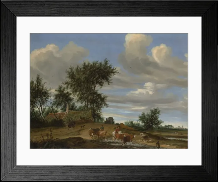 Framed Print : A Country Road, 1648. Creator: Salomon Ruysdael Framed Print : A Country Road, 1648. Creator: Salomon Ruysdael