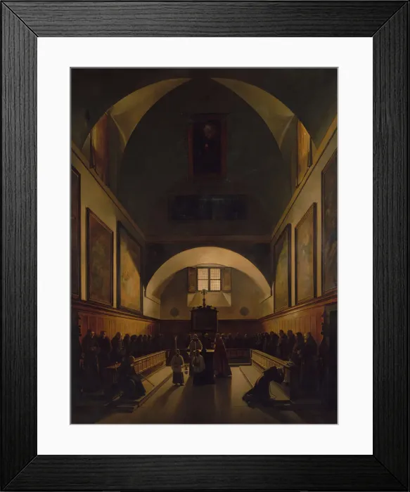 Framed Print : The Choir of the Capuchin Church in Rome, 1814-15. Creator: Francois-Marius Granet