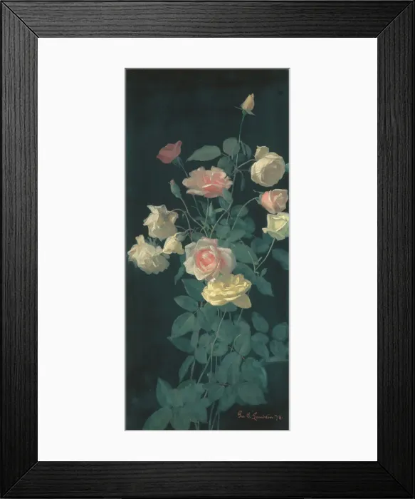 Framed Print : Roses, 1878. Creator: George Cochran Lambdin Framed Print : Roses, 1878. Creator: George Cochran Lambdin