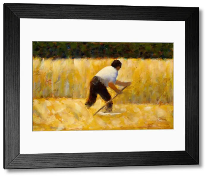 Framed Print : The Mower, 1881-82. Creator: Georges-Pierre Seurat Framed Print : The Mower, 1881-82. Creator: Georges-Pierre Seurat