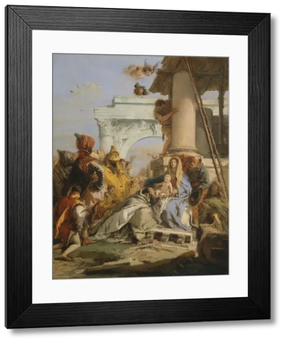 Framed Print : The Adoration of the Magi, late 1750s. Creator: Giovanni Battista Tiepolo Framed Print : The Adoration of the Magi, late 1750s. Creator: Giovanni Battista Tiepolo