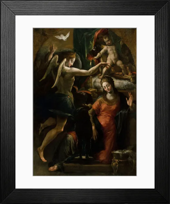 Framed Print : The Annunciation. Creator: Girolamo Mazzola Bedoli Framed Print : The Annunciation. Creator: Girolamo Mazzola Bedoli