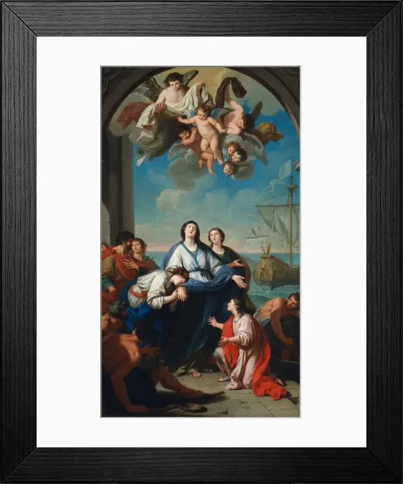 Framed Print : The Departure of Saints Paula and Eustochium for the Holy Land. Creator: Giuseppe Bottani Framed Print : The Departure of Saints Paula and Eustochium for the Holy Land. Creator: Giuseppe Bottani
