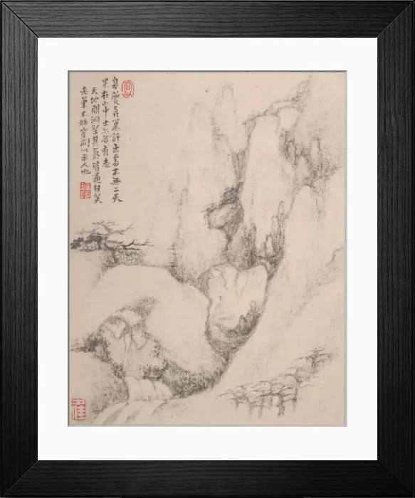 Framed Print : Landscapes, late 17th century. Creator: Dai Benxiao Framed Print : Landscapes, late 17th century. Creator: Dai Benxiao