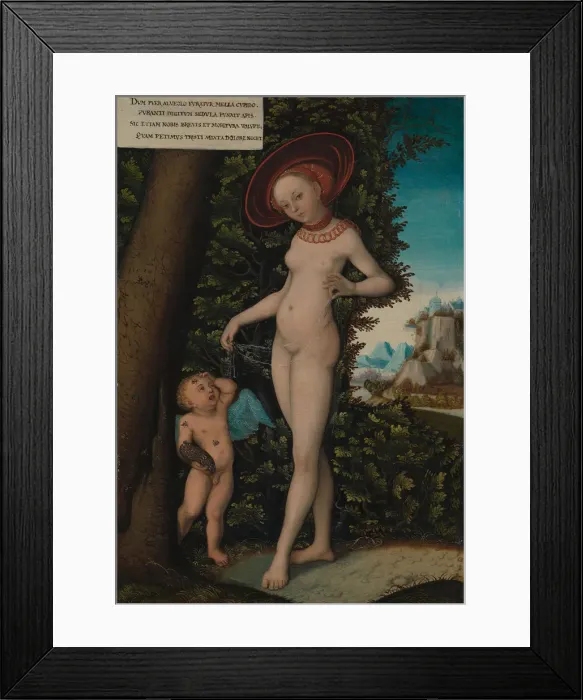 Framed Print : Venus with Cupid the Honey Thief, ca. 1580-1620. Creator: Copy after Lucas Cranach the Elder Framed Print : Venus with Cupid the Honey Thief, ca. 1580-1620. Creator: Copy after Lucas Cranach the Elder