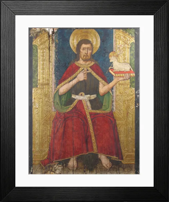 Framed Print : Panel with Saint John the Baptist Enthroned from Retable, 15th century. Creator: Domingo Ram Framed Print : Panel with Saint John the Baptist Enthroned from Retable, 15th century. Creator: Domingo Ram
