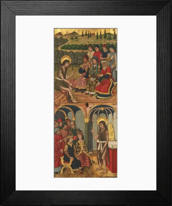 Framed Print : Panel of Saint John the Baptist with Scenes from His Life, 1464-1507. Creator: Domingo Ram Framed Print : Panel of Saint John the Baptist with Scenes from His Life, 1464-1507. Creator: Domingo Ram