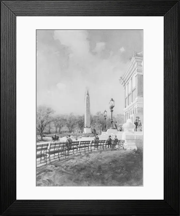 Framed Print : Cleopatras Needle, 1895. Creator: Frank Crane Framed Print : Cleopatras Needle, 1895. Creator: Frank Crane