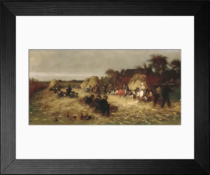 Framed Print : Corn Husking at Nantucket, ca. 1875. Creator: Eastman Johnson Framed Print : Corn Husking at Nantucket, ca. 1875. Creator: Eastman Johnson