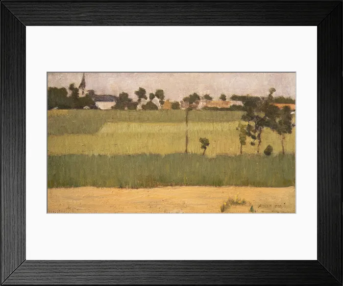 Framed Print : The Outskirts of a Village, ca. 1880. Creator: Edmond Francois Aman-Jean Framed Print : The Outskirts of a Village, ca. 1880. Creator: Edmond Francois Aman-Jean