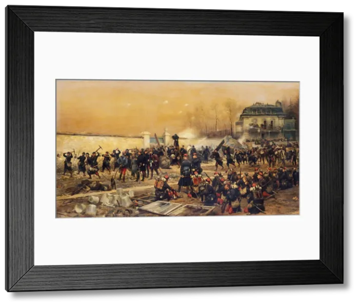 Framed Print : The Defense of Champigny, 1879. Creator: Jean Baptiste Edouard Detaille Framed Print : The Defense of Champigny, 1879. Creator: Jean Baptiste Edouard Detaille