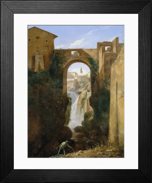 Framed Print : Ponte San Rocco and Waterfalls, Tivoli, ca. 1810-20. Creator: Francois-Marius Granet Framed Print : Ponte San Rocco and Waterfalls, Tivoli, ca. 1810-20. Creator: Francois-Marius Granet