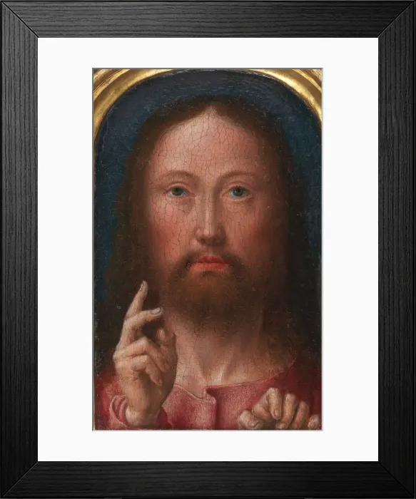 Framed Print : Christ Blessing, ca. 1500-1505. Creator: Gerard David Framed Print : Christ Blessing, ca. 1500-1505. Creator: Gerard David